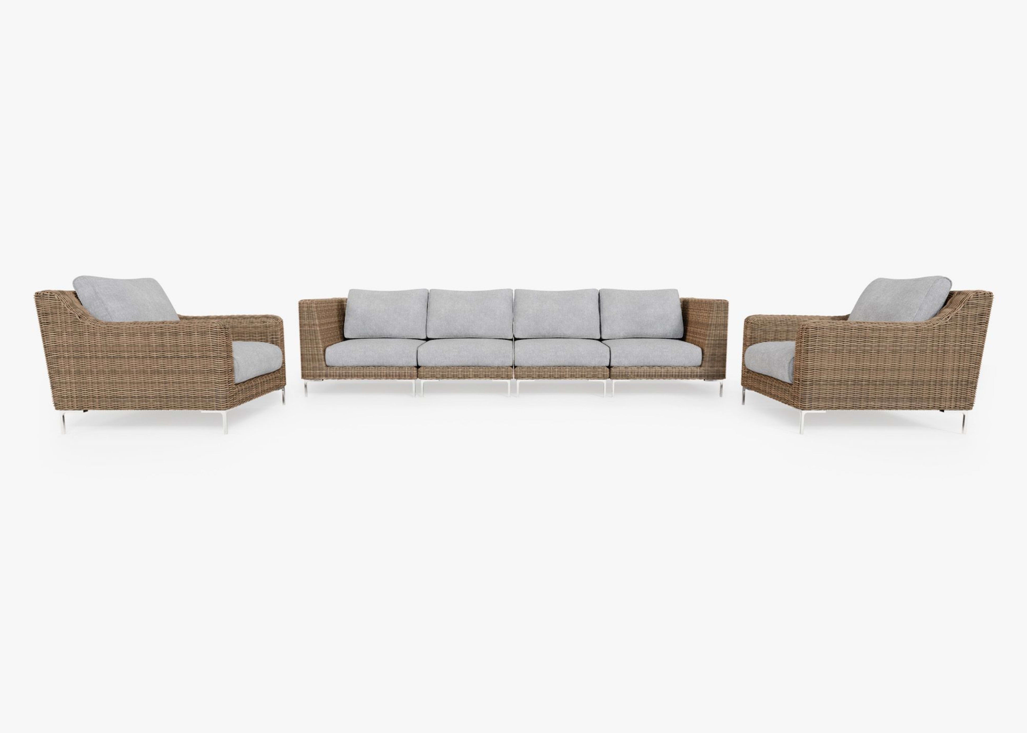 Wicker Outdoor Sofa with Armchairs - 6 Seat By Outer