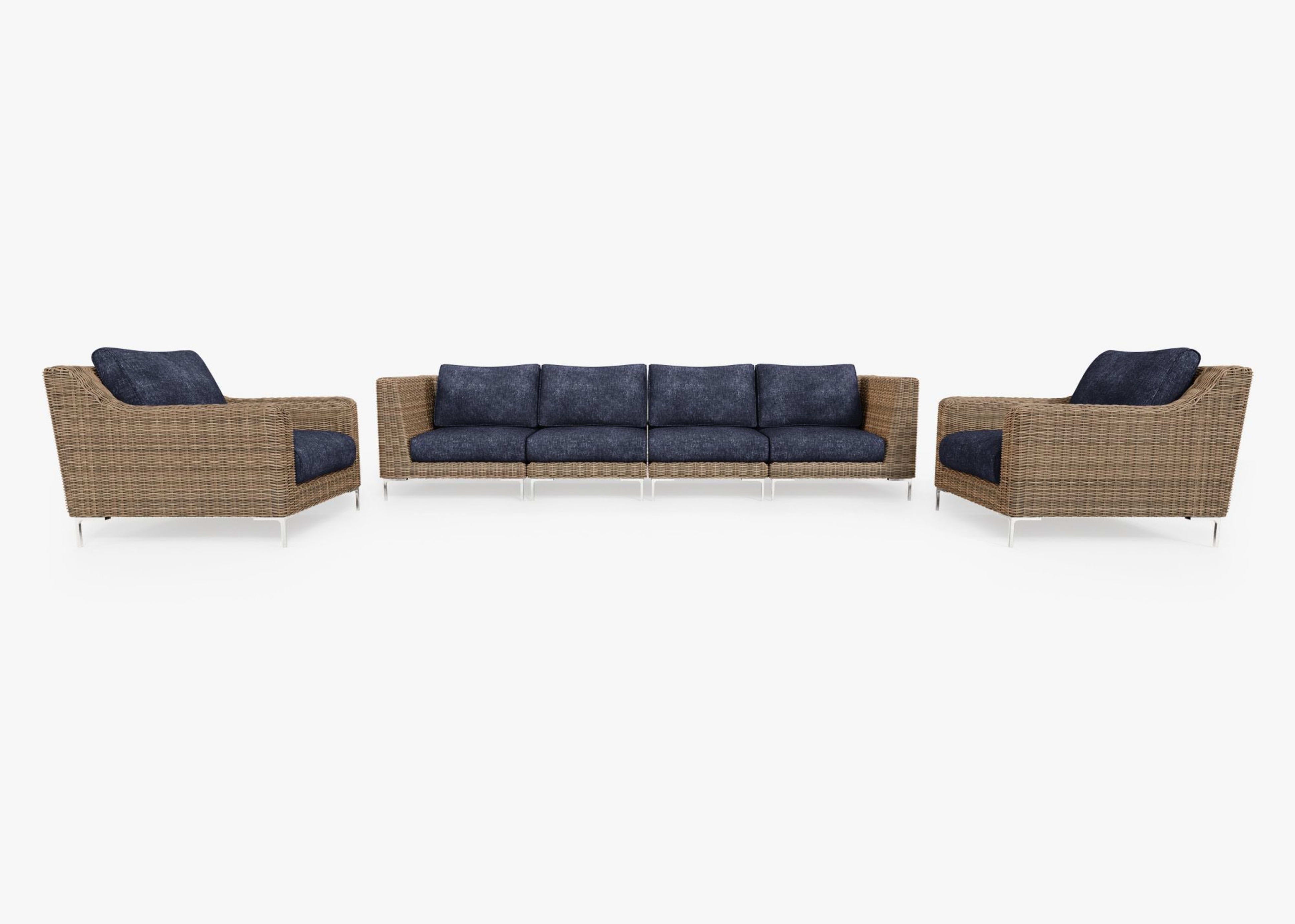 Wicker Outdoor Sofa with Armchairs - 6 Seat By Outer