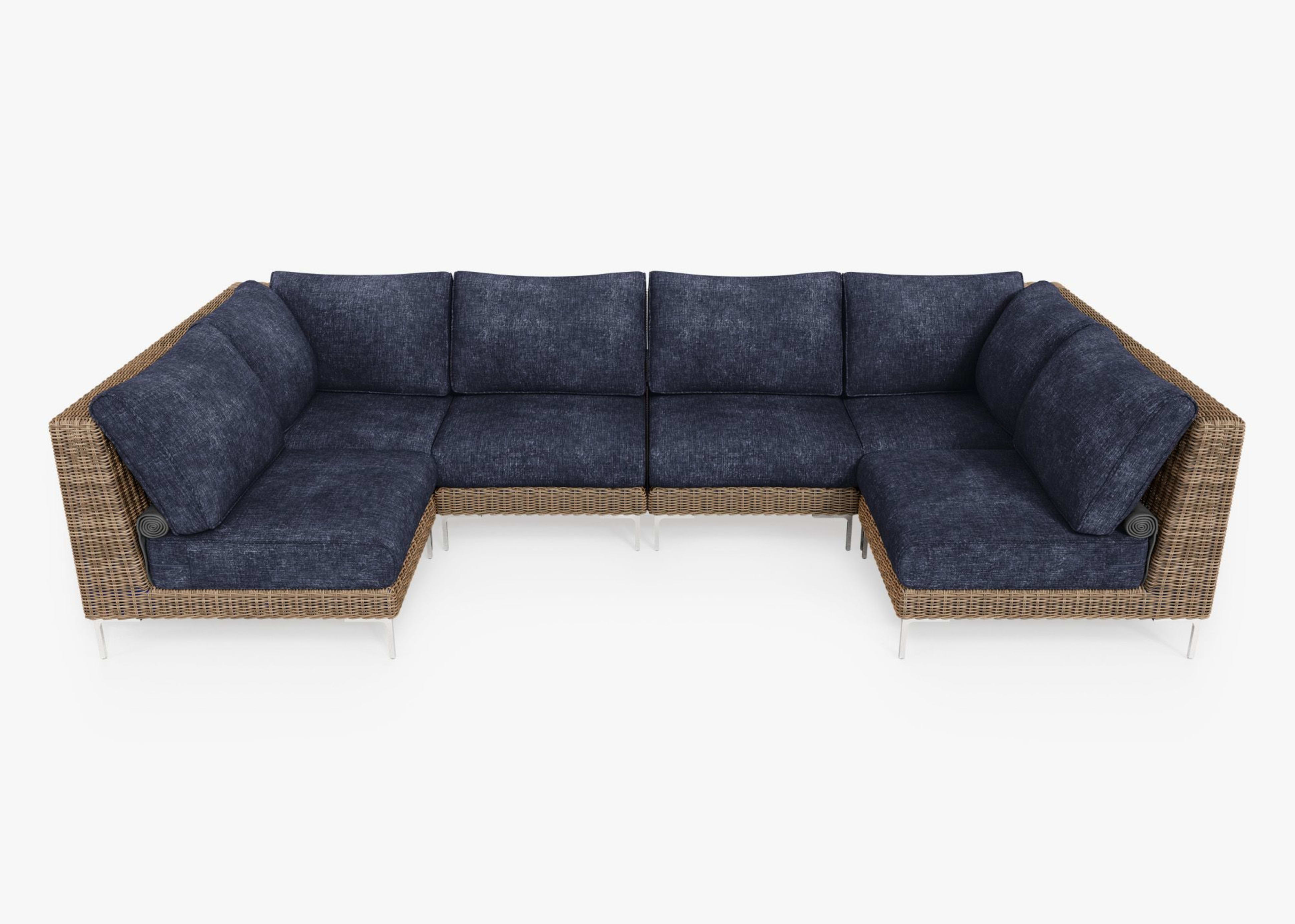 Wicker Outdoor U Sectional - 6 Seat By Outer
