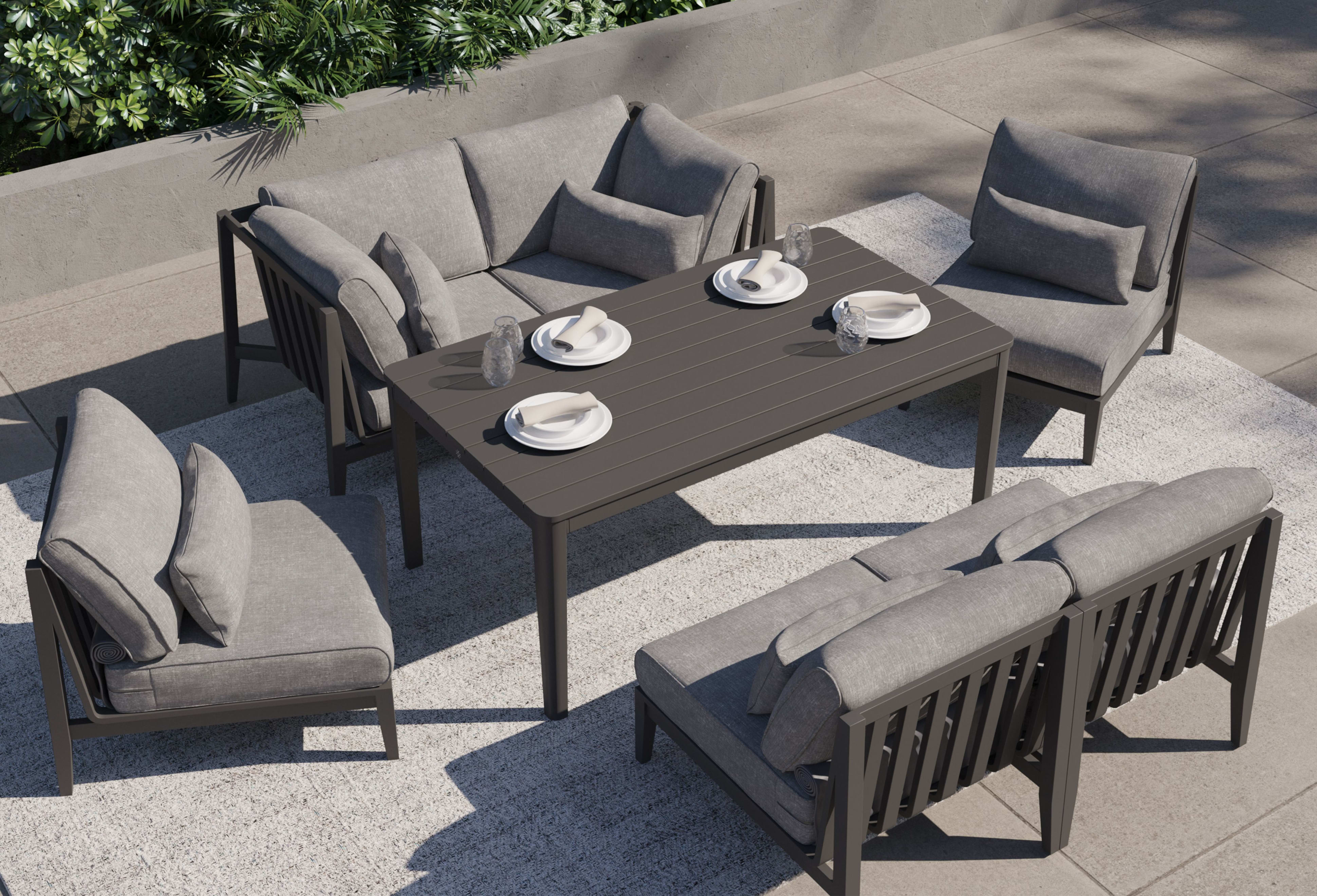 Aluminum Outdoor Sofa with Armchairs - 5 Seat By Outer