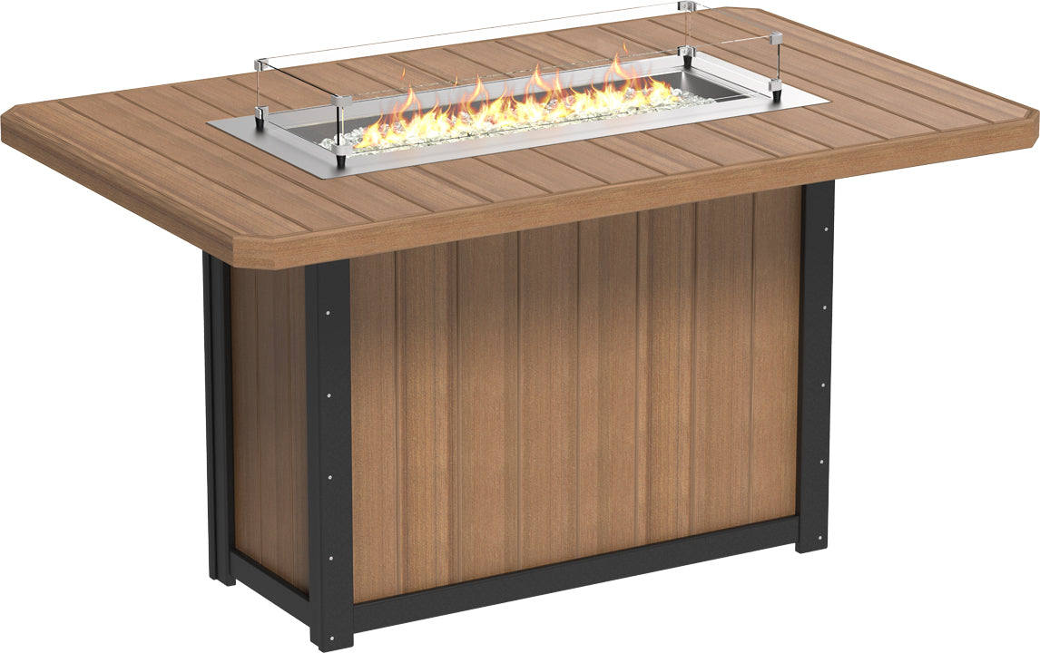 LuxCraft Lumin Fire Table 79″ Rectangular Bar Height