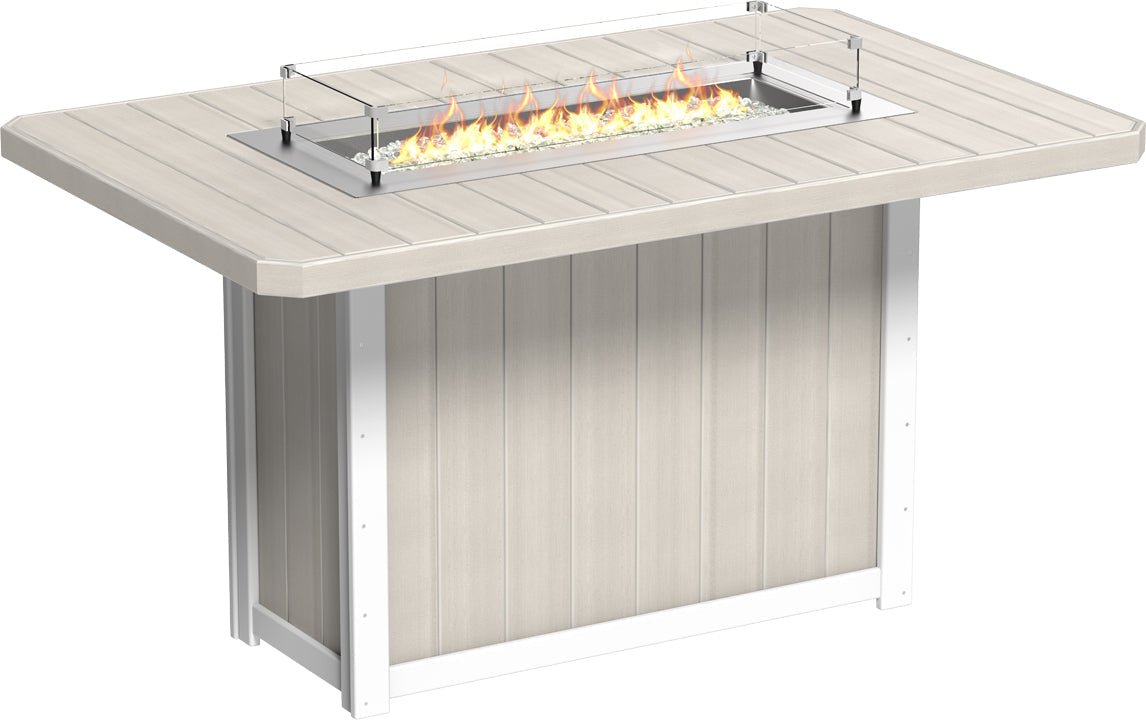 LuxCraft Lumin Fire Table 79″ Rectangular Bar Height