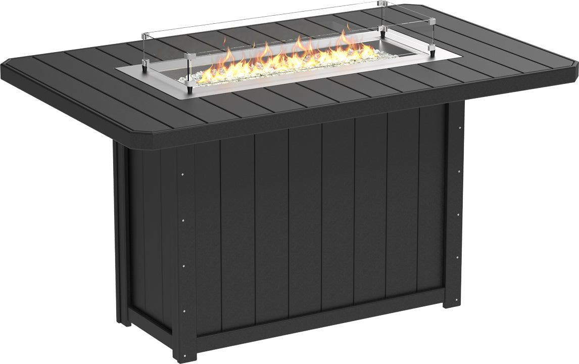 LuxCraft Lumin Fire Table 79″ Rectangular Bar Height