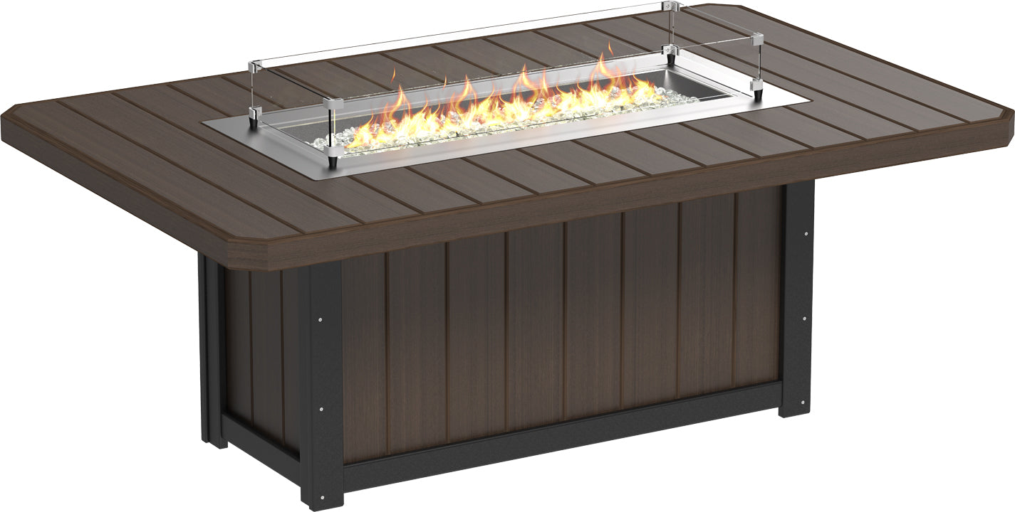 LuxCraft Lumin Fire Table 79″ Rectangular Dining Height
