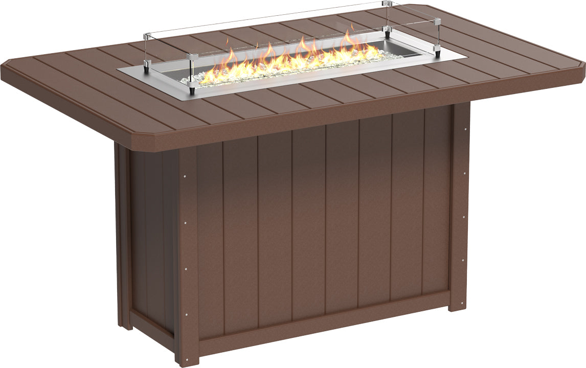 LuxCraft Lumin Fire Table 79″ Rectangular Bar Height