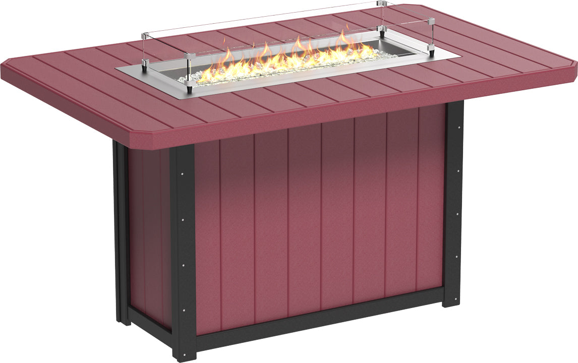 LuxCraft Lumin Fire Table 79″ Rectangular Bar Height