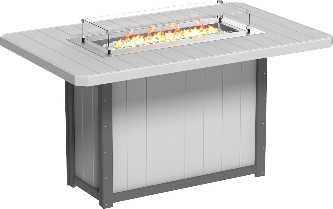 LuxCraft Lumin Fire Table 79″ Rectangular Bar Height