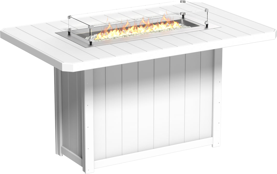 LuxCraft Lumin Fire Table 79″ Rectangular Bar Height