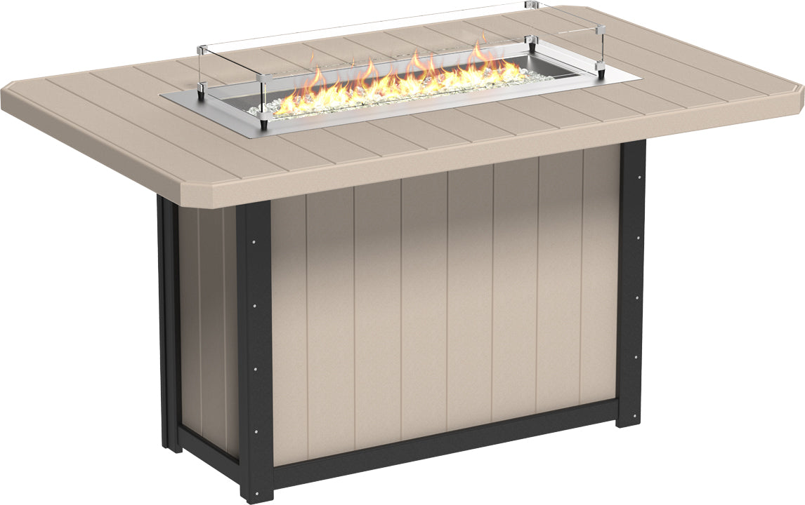 LuxCraft Lumin Fire Table 79″ Rectangular Bar Height