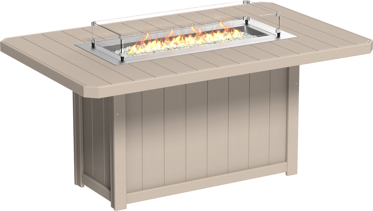 LuxCraft Lumin Fire Table 79″ Rectangular Counter Height