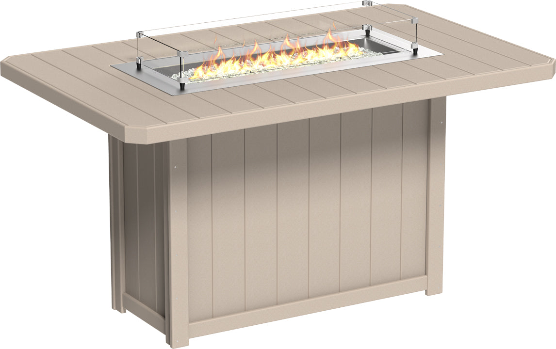 LuxCraft Lumin Fire Table 79″ Rectangular Bar Height