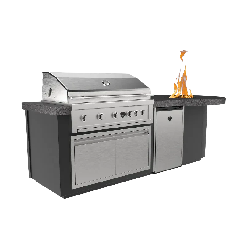 The Outdoor Plus Luxe 112" Fire Pit - Complete BBQ Island