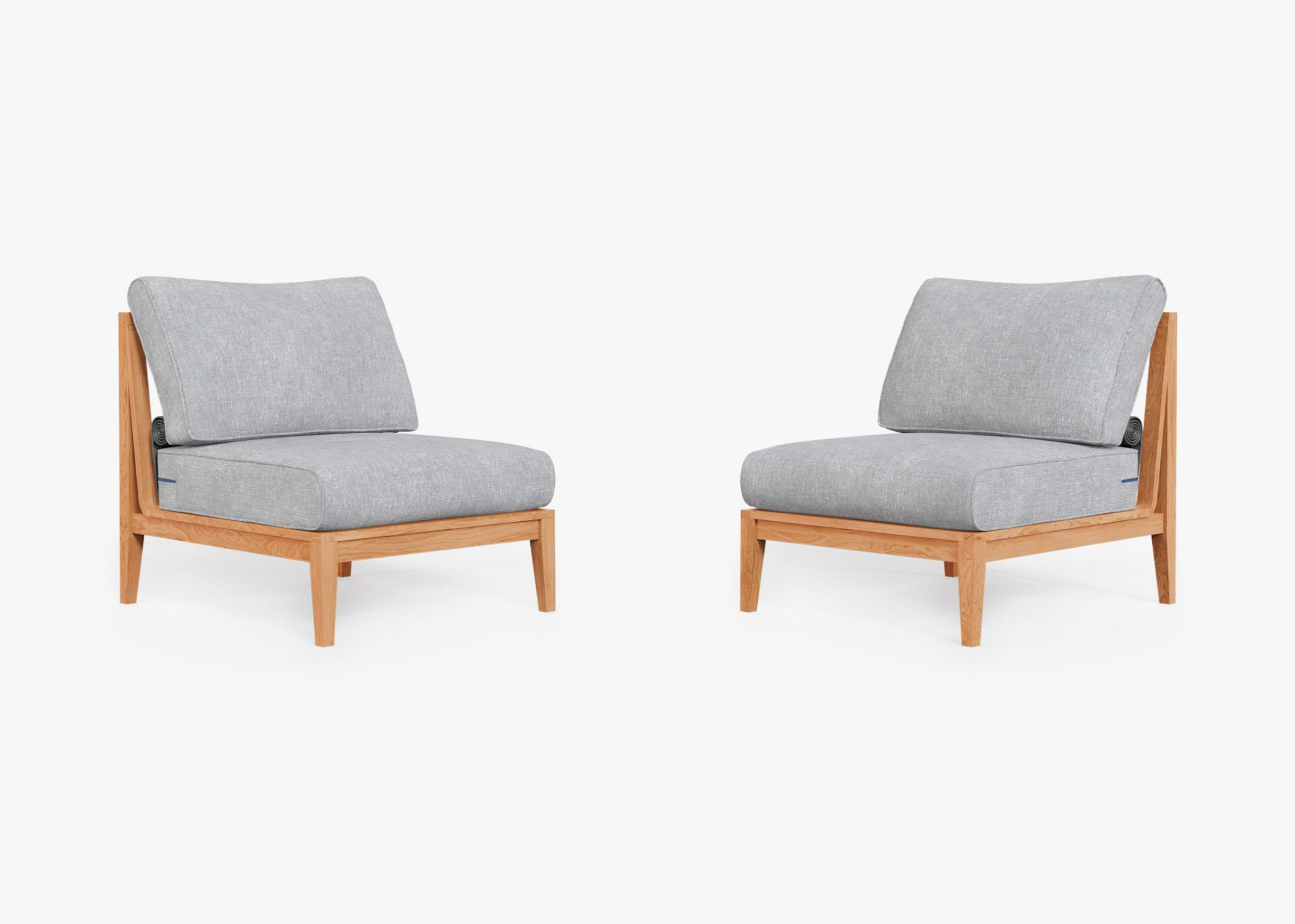 Teak Outdoor Armless Chair Conversation Set by Outer
