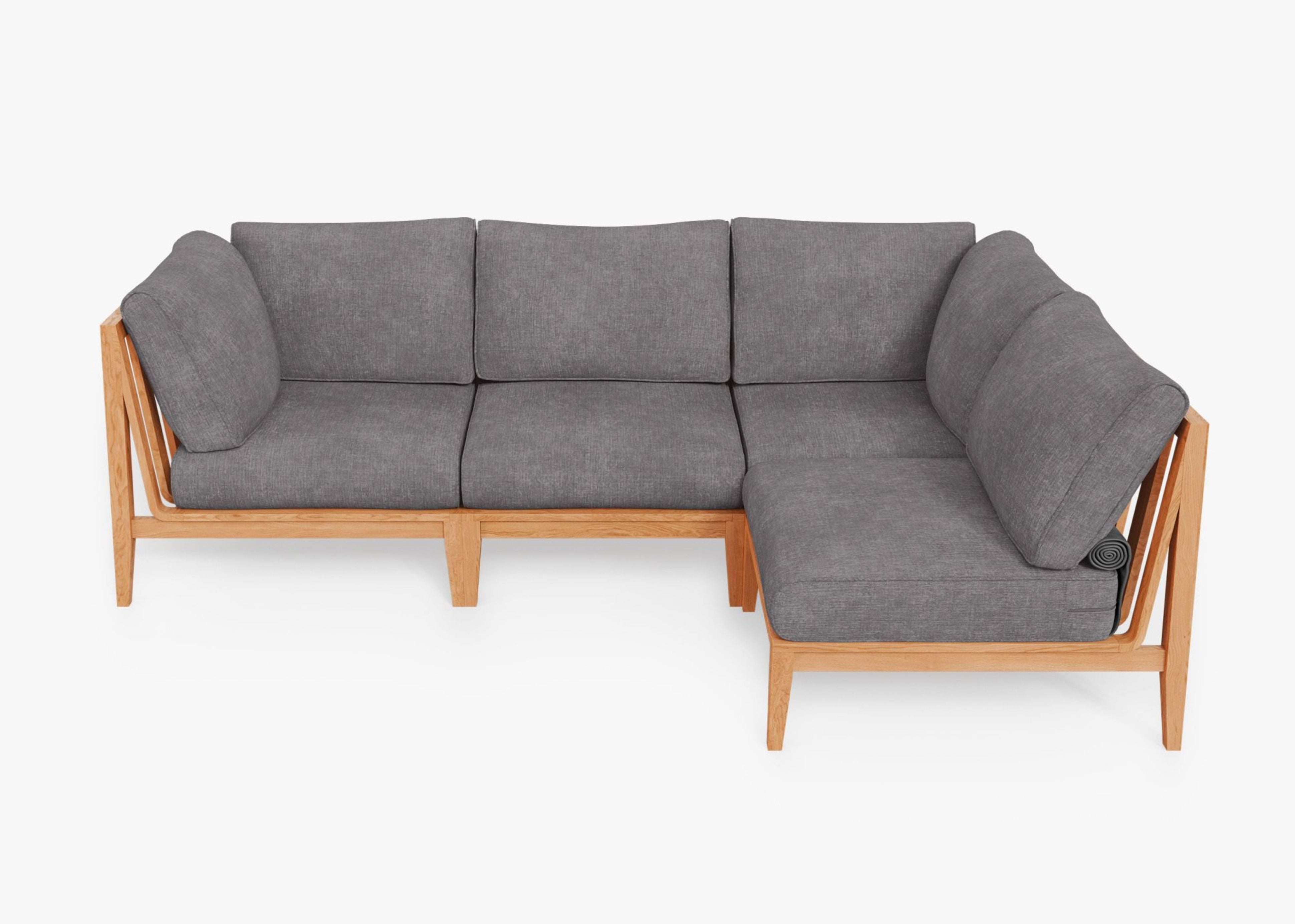 Teak Outdoor L Sectional - 4 Seat by Outer