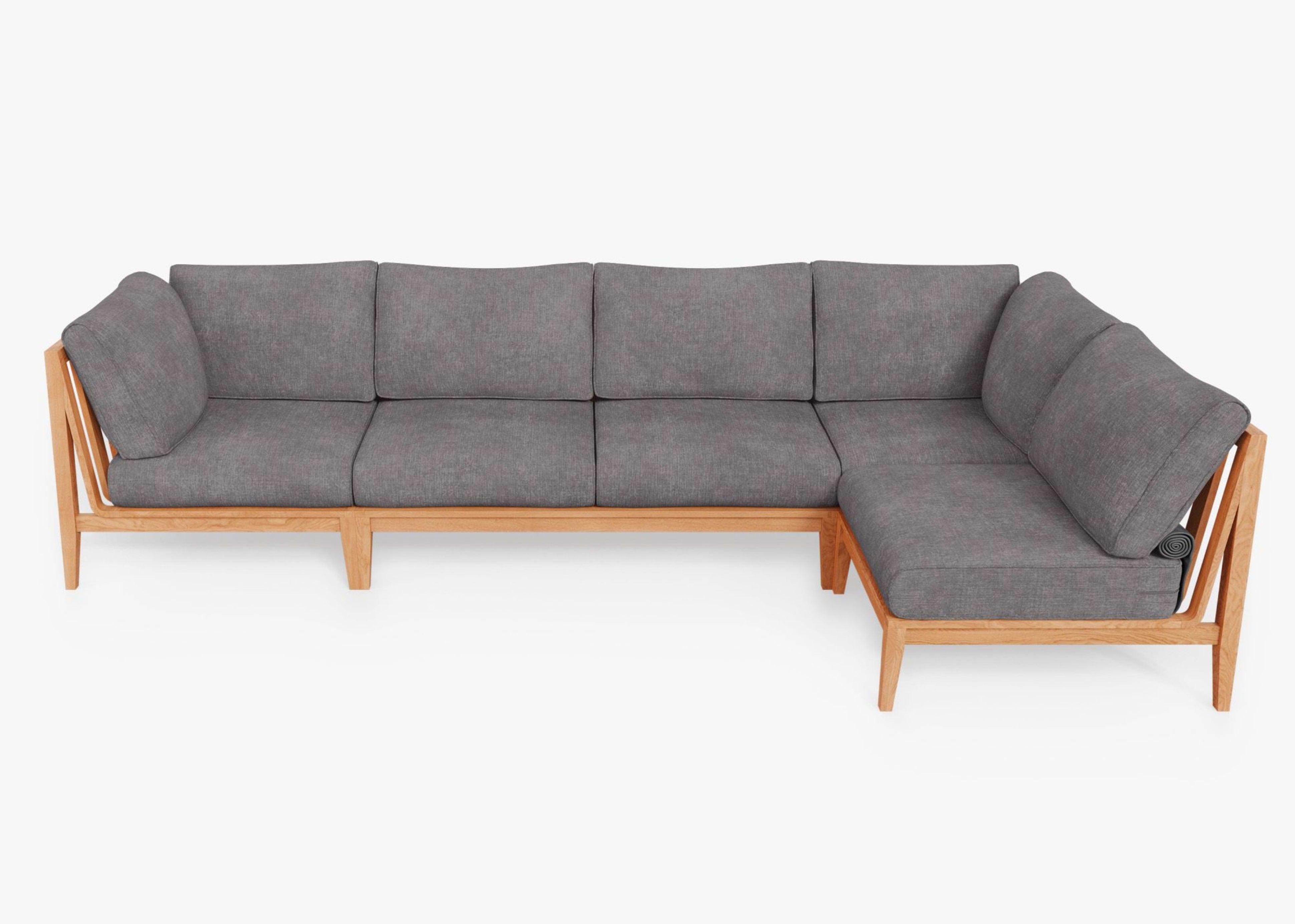 Teak Outdoor L Sectional - 5 Seat By Outer