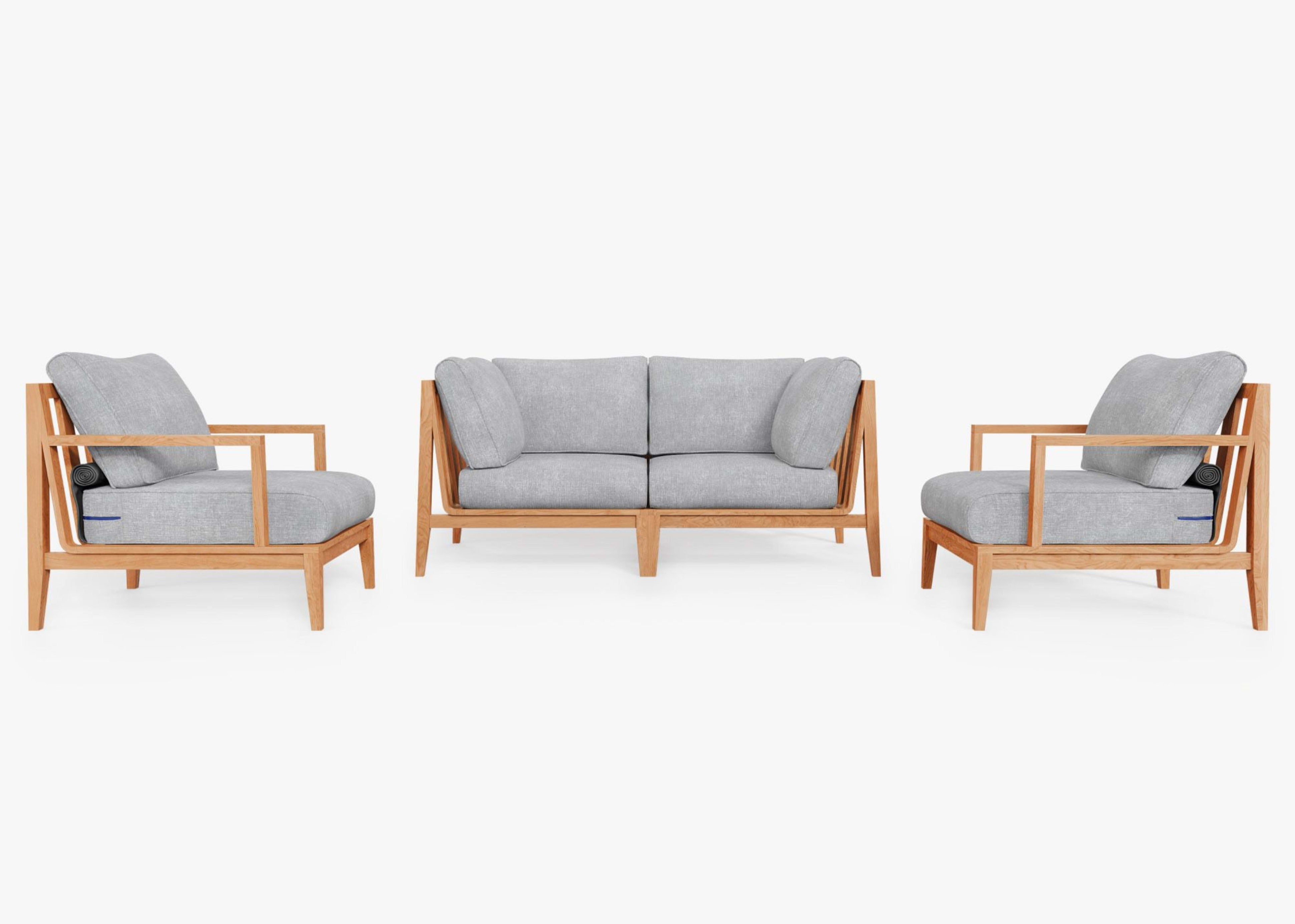 Teak Outdoor Loveseat with Armchairs - 4 Seat by Outer
