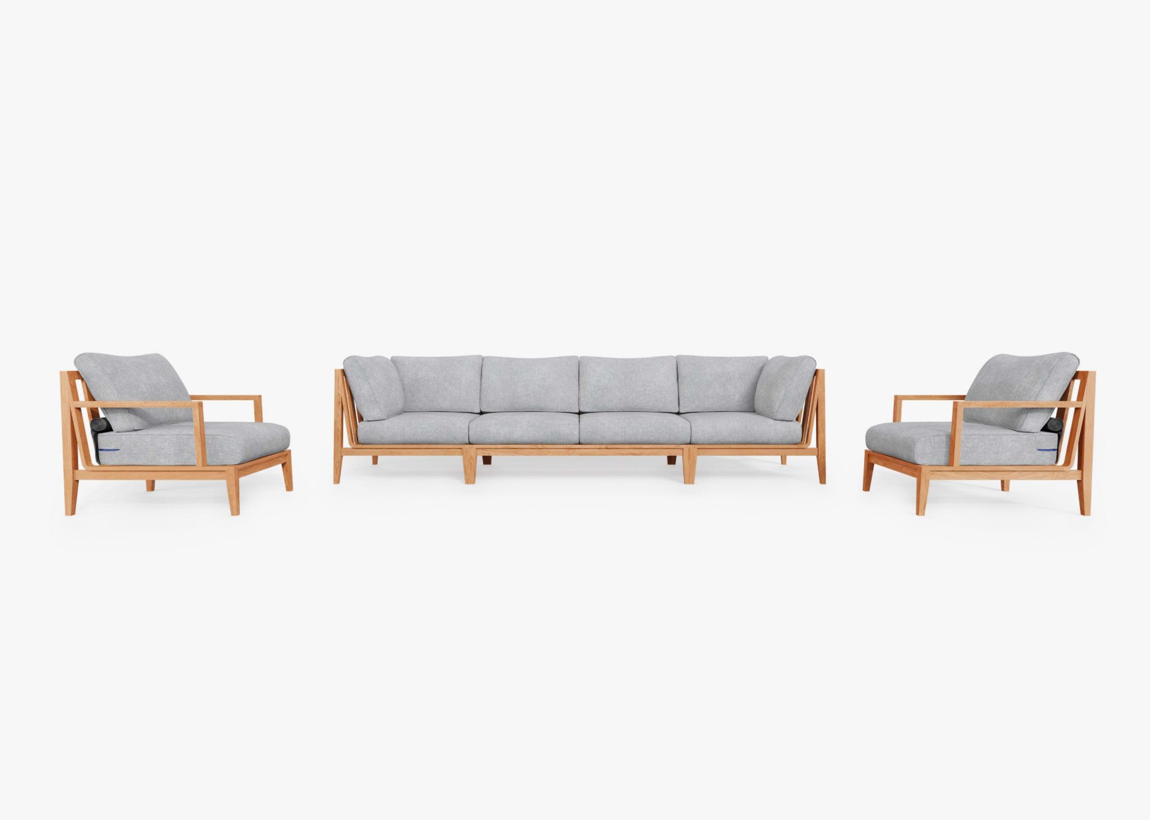 Teak Outdoor Sofa with Armchairs - 6 Seat by Outer