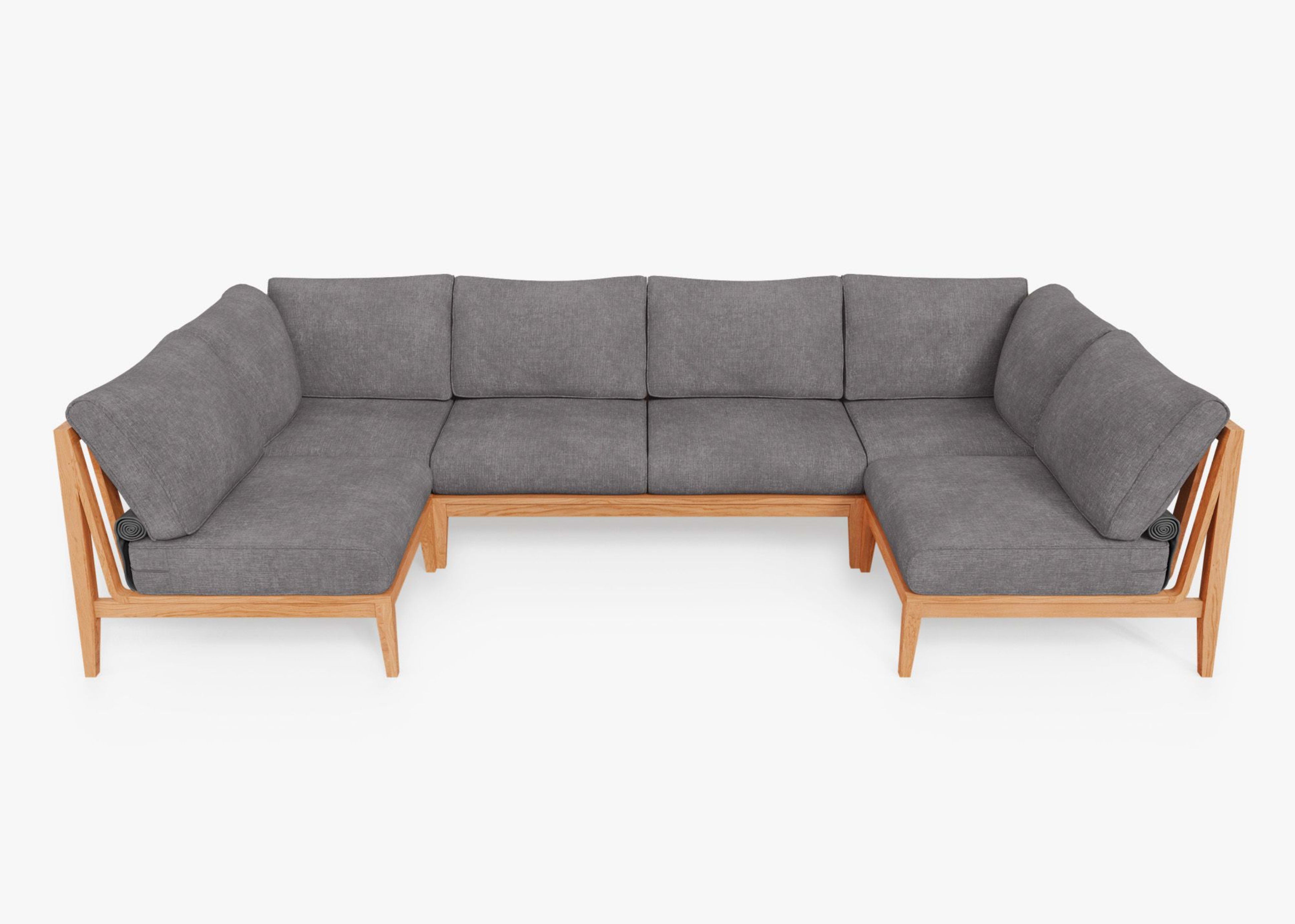 Teak Outdoor U Sectional - 6 Seat by Outer