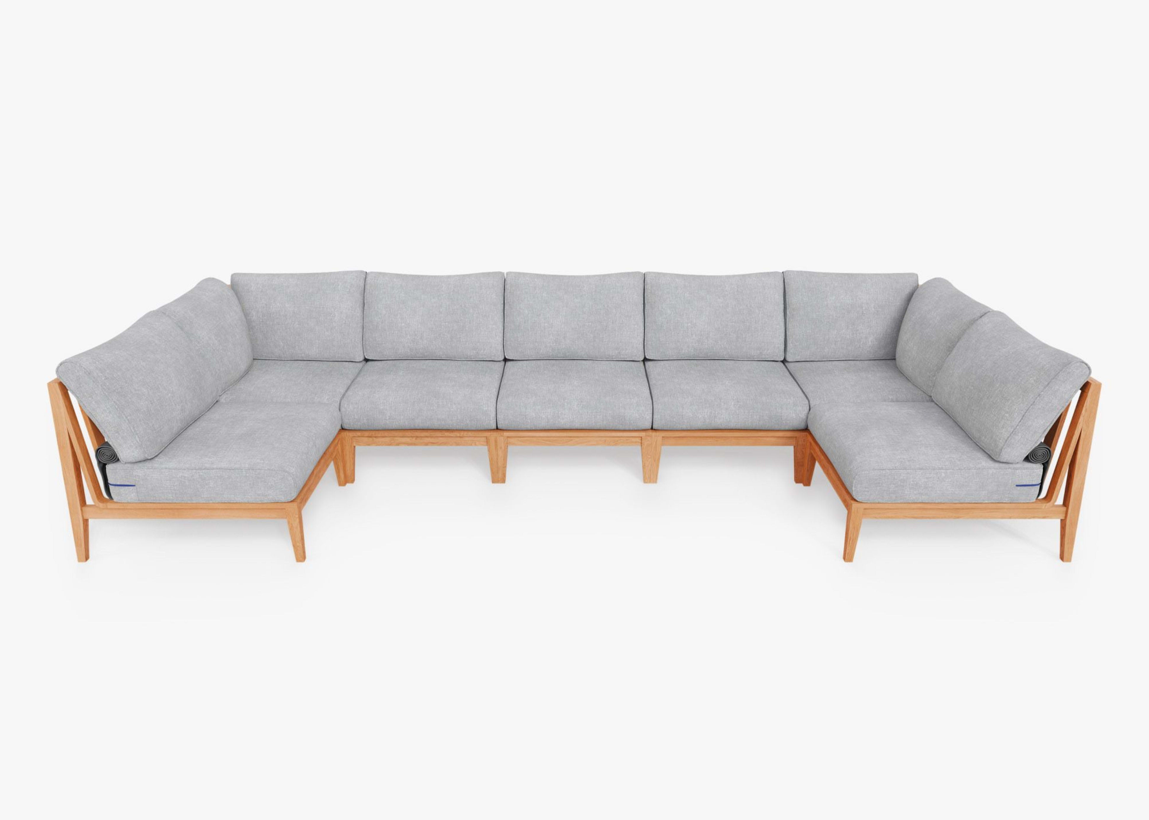 Teak Outdoor U Sectional - 7 Seat by Outer