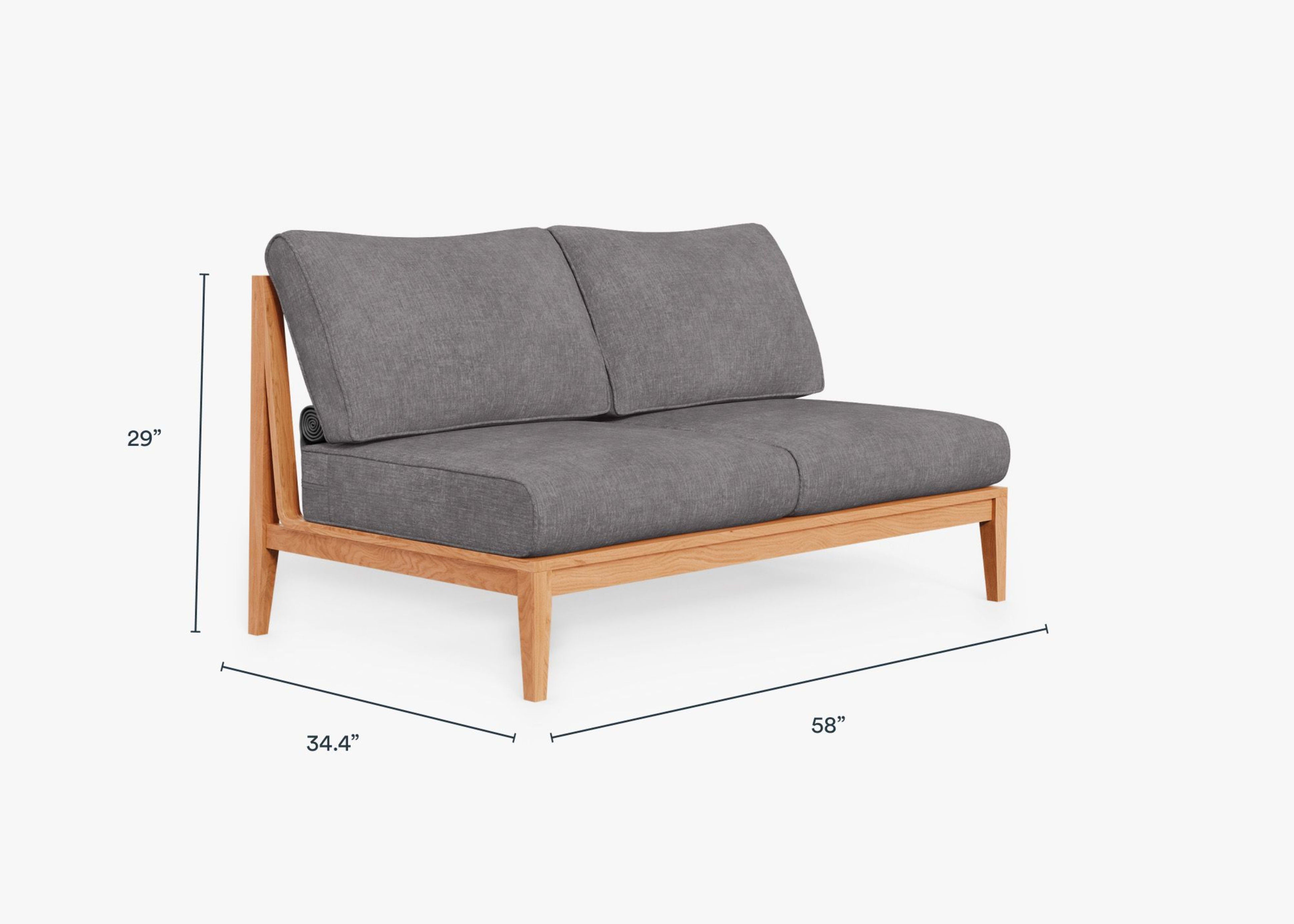 Teak Outdoor Armless Loveseat By Outer