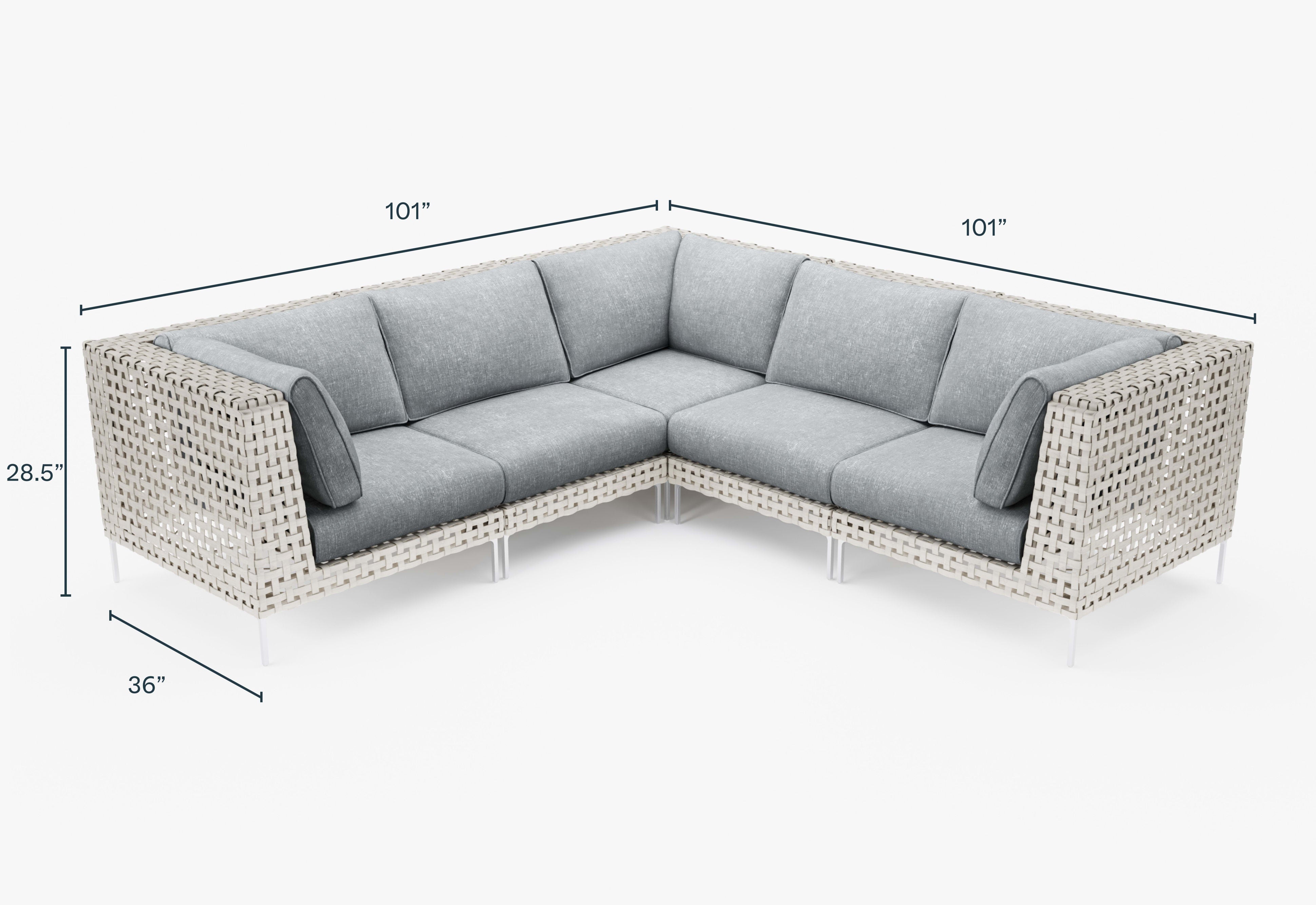 Wicker Outdoor Corner Sectional - 5 Seat By Outer