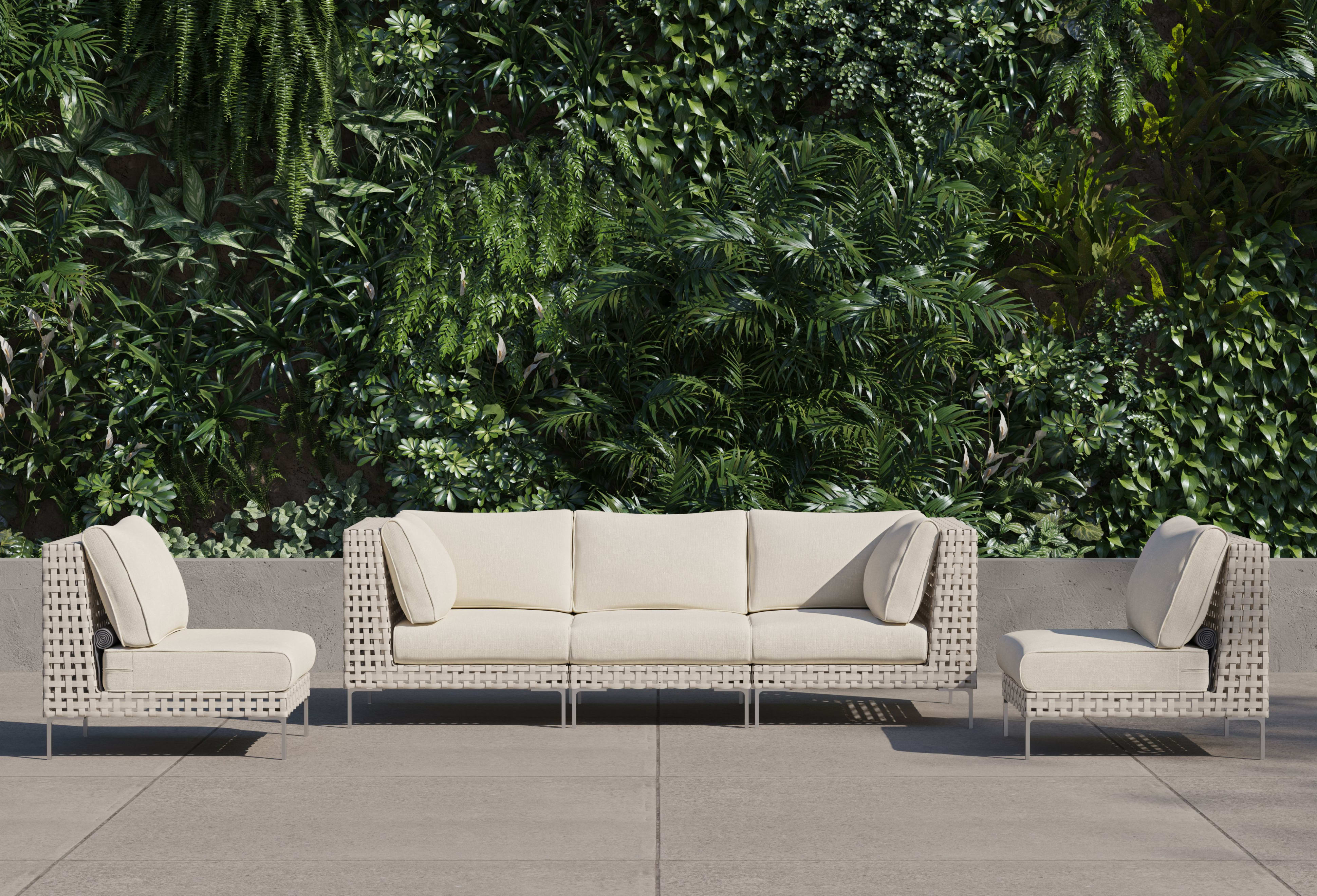 Wicker Outdoor Sofa with Armless Chairs - 5 Seat By Outer