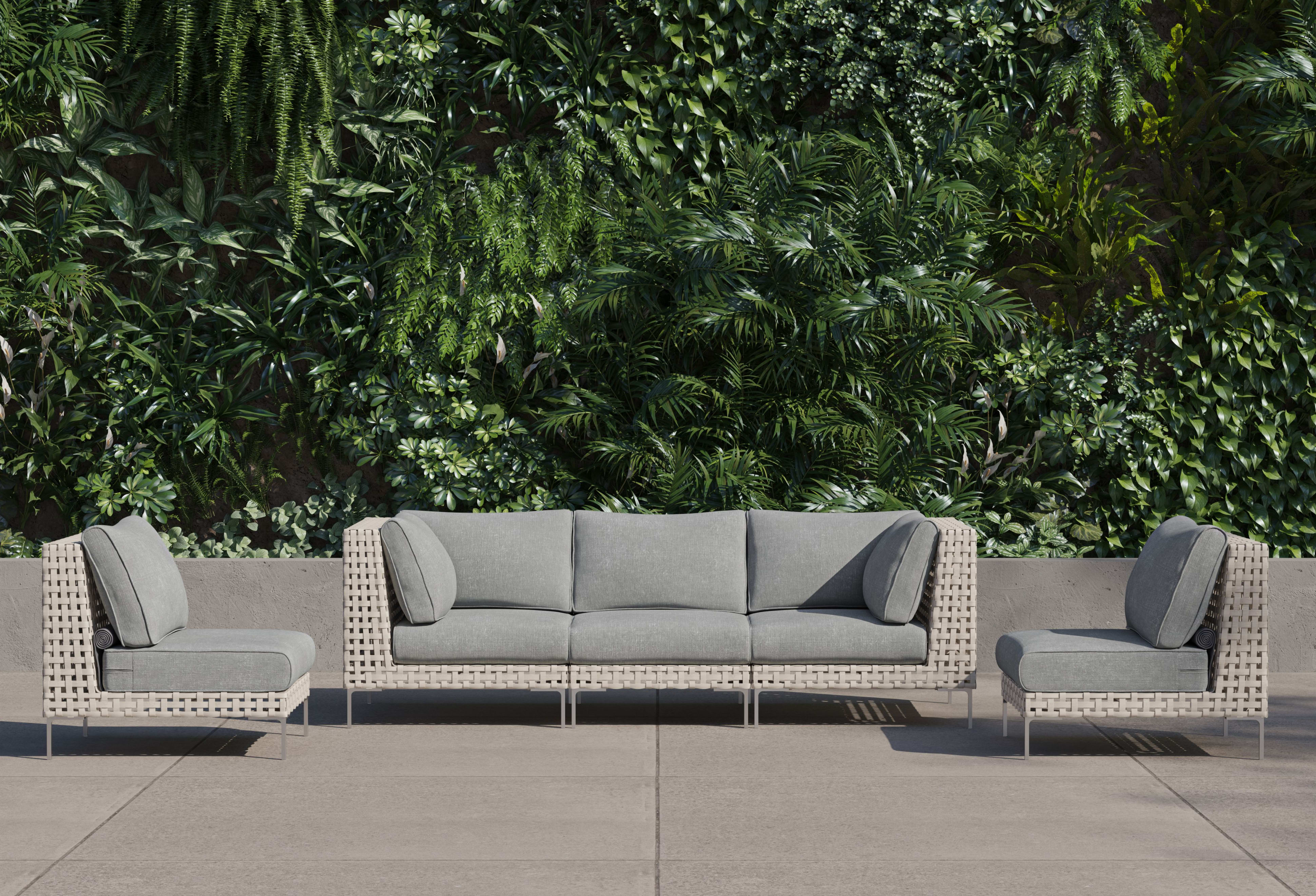 Wicker Outdoor Sofa with Armless Chairs - 5 Seat By Outer