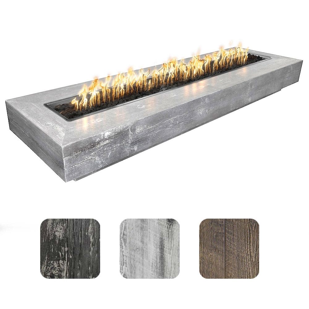The Outdoor Plus Coronado 96 Inch Fire Pit – GFRC Woodgrain
