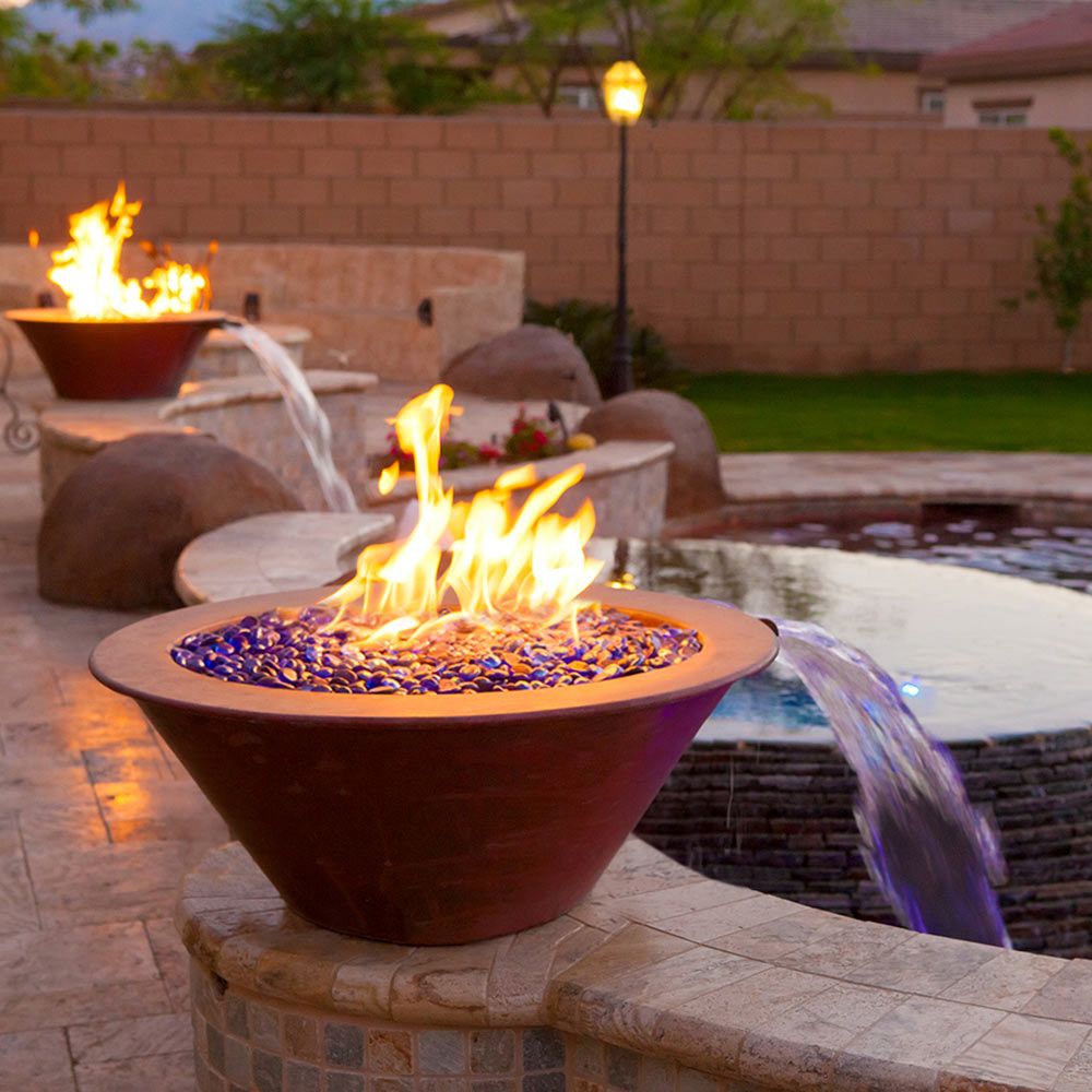 The Outdoor Plus Cazo 24 Inch Fire & Water Bowl - Metal Powder Coat