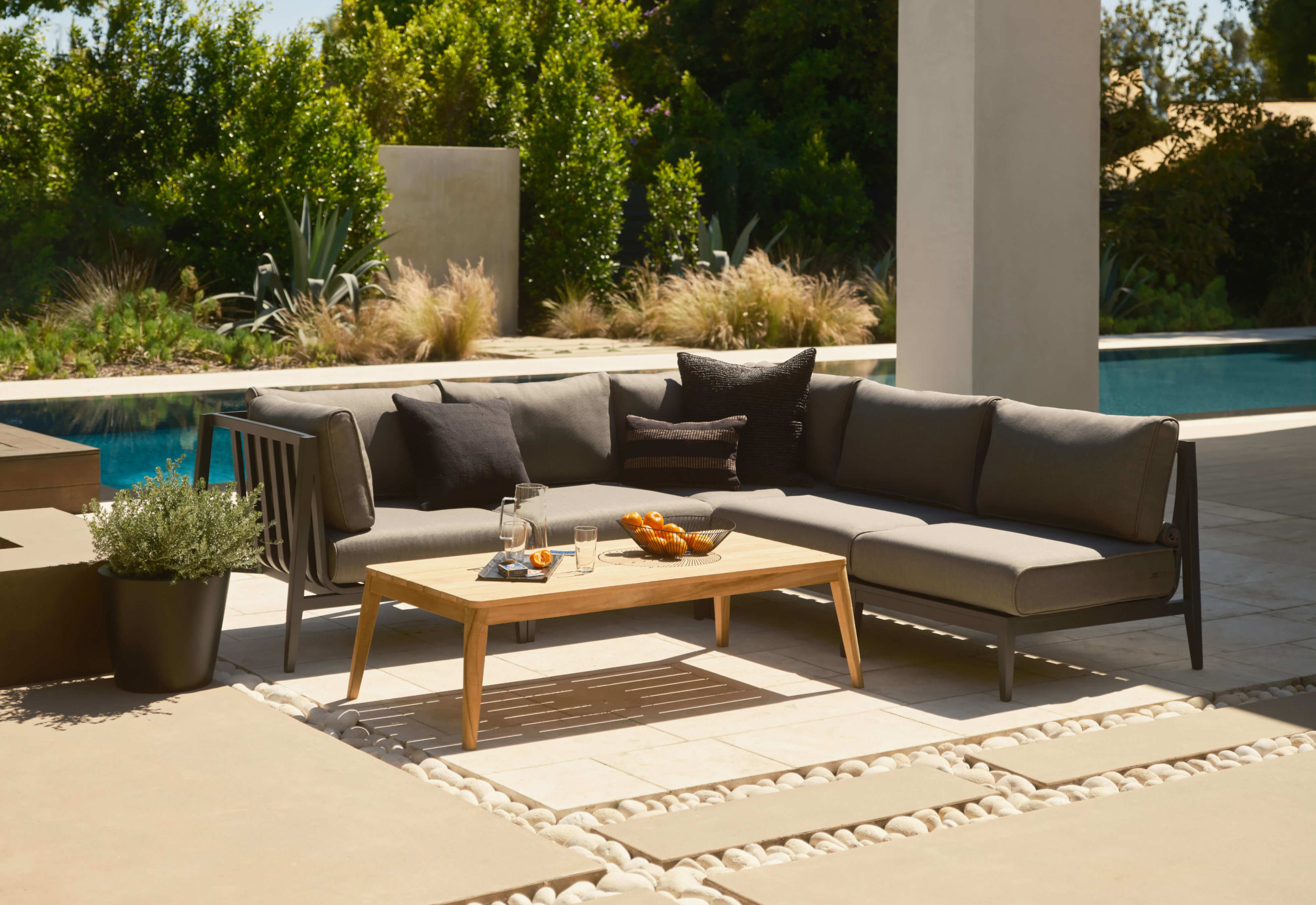 Aluminum Outdoor L Sectional - 4 Seat By Outer