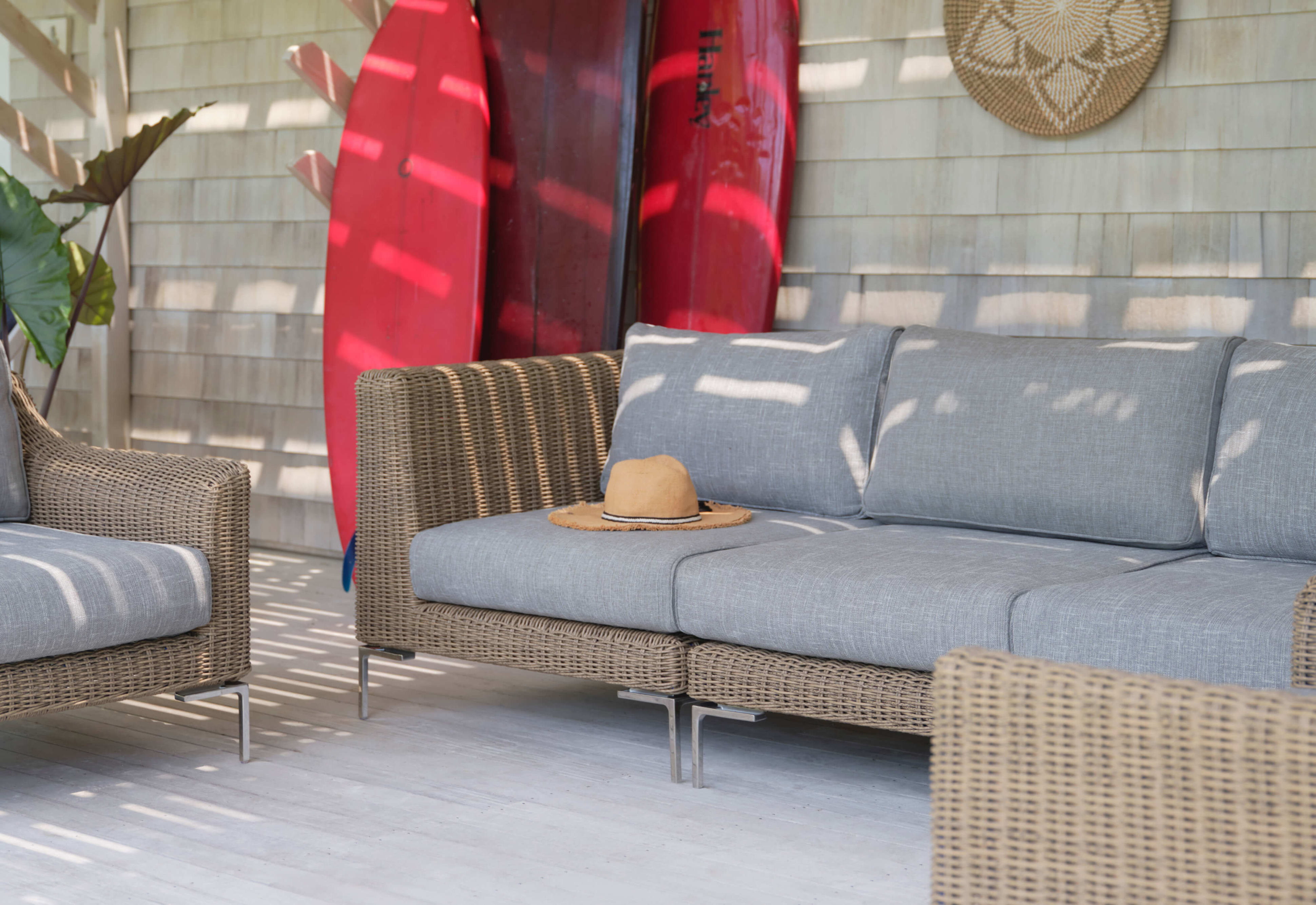Wicker Outdoor Sofa with Armless Chairs - 5 Seat By Outer