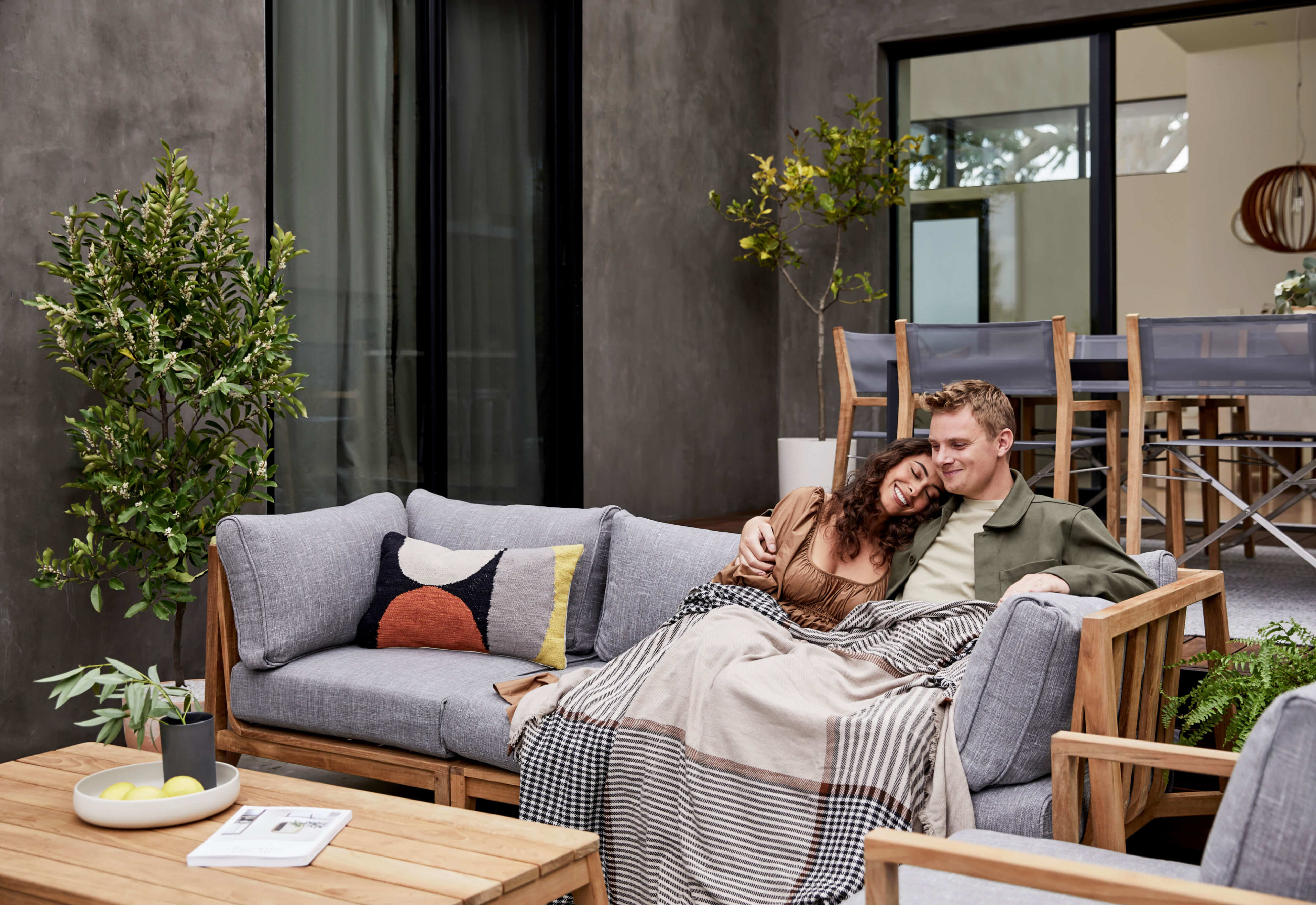 Teak Outdoor Sofa with Armchairs - 6 Seat by Outer