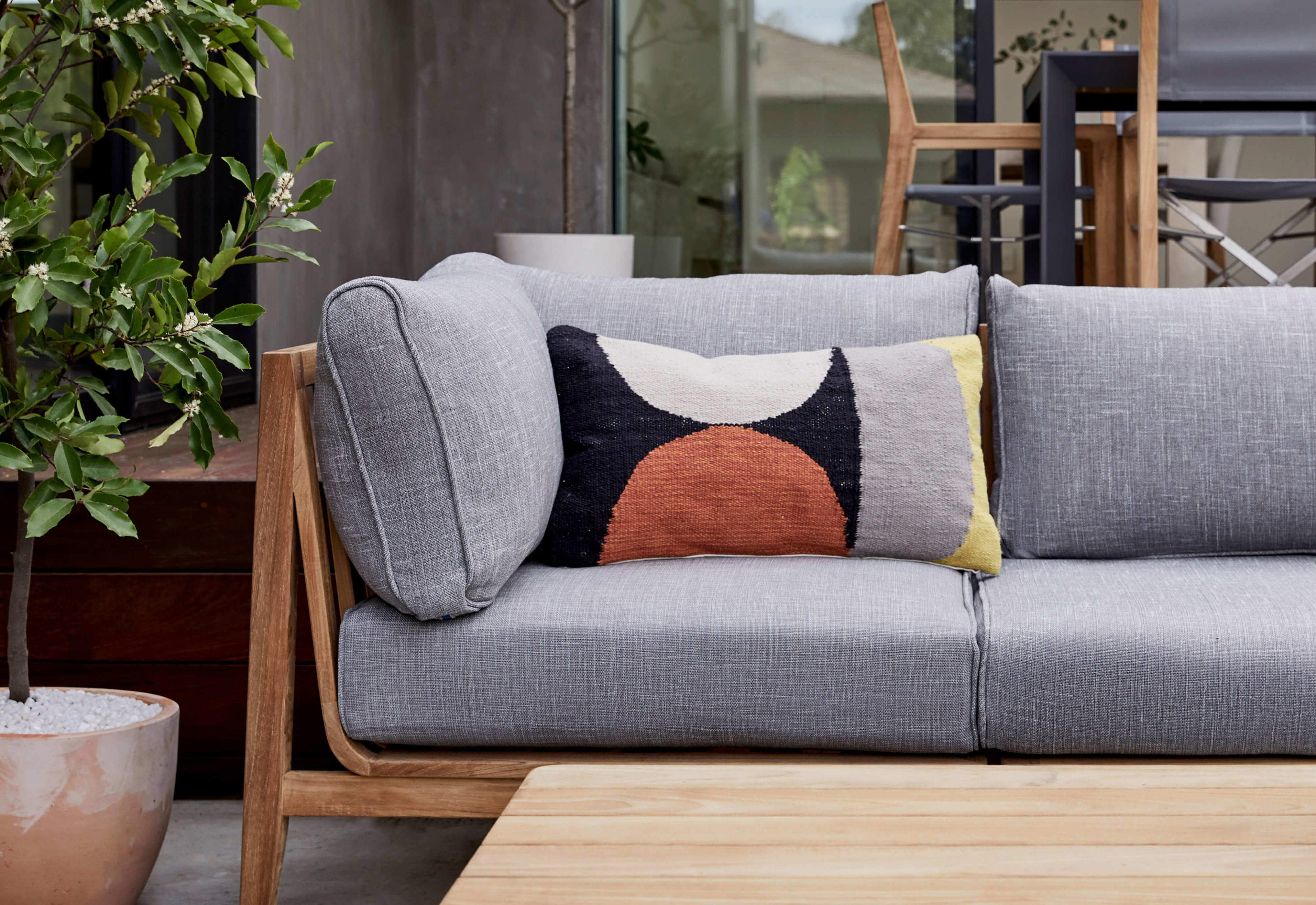 Teak Outdoor Corner Sectional - 5 Seat by Outer